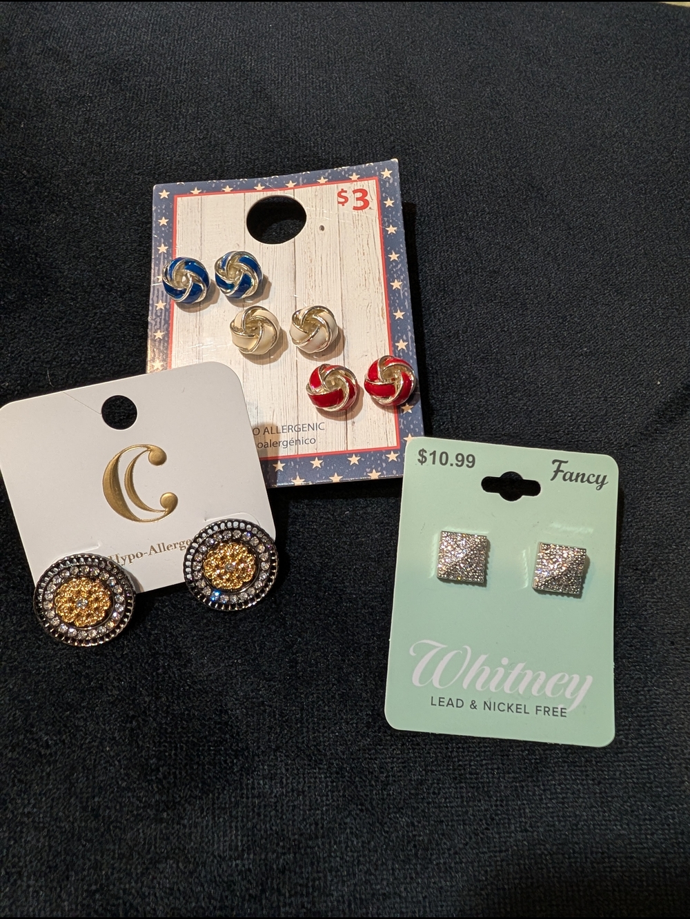 Assorted Stud Earrings 5 Sets Multicolor